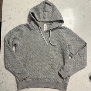 Alo Men's Quilted Stadium Hoodie in Heather Gray